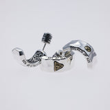 Hammered Texture Hoop Earring : Eye of Providence-ZOCALO.JAPAN