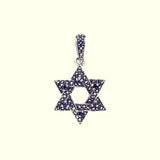 Jewish Star Pendant : S (Black CZ)-ZOCALO.JAPAN