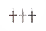 Marcasite Cross Pendant : S (Black CZ)-ZOCALO.JAPAN