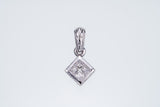 Jeweled Ivy Square Pendant : L (White CZ)-ZOCALO.JAPAN