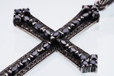 Marcasite Cross Pendant : S (Black CZ)-ZOCALO.JAPAN