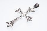 Cross On Cross Pendant : L (White CZ)-ZOCALO.JAPAN