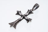 Cross on Cross Pendant : S (White CZ)-ZOCALO.JAPAN