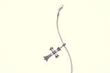 Cross on Cross Pendant : S (White CZ)-ZOCALO.JAPAN