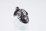 Jeweled Tibetan Smile Skull Charm : (White CZ)-ZOCALO.JAPAN