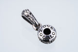 Jeweled Ivy Round Pendant : L (Black CZ)-ZOCALO.JAPAN