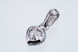 Jeweled Ivy Heart Pendant : L (White CZ)-ZOCALO.JAPAN