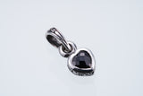 Jeweled Ivy Heart Pendant : S (Black CZ)-ZOCALO.JAPAN