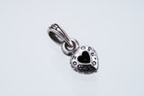Jeweled Ivy Heart Pendant : S (Black CZ)-ZOCALO.JAPAN