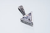 Jeweled Ivy Triangle Pendant : (White CZ)-ZOCALO.JAPAN