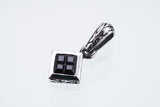 Jeweled Ivy Square Pendant : L (Black CZ)-ZOCALO.JAPAN