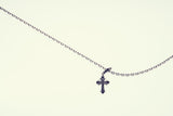 Lily Cross Charm : (Black CZ)-ZOCALO.JAPAN