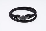 Double Wind Bracelet : S (Black)-ZOCALO.JAPAN