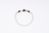 Stone Bracelet With Double Dorje Ball : (White agate)-ZOCALO.JAPAN