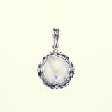 Islamic Round Pendant : L (Rainbow Moonstone)-ZOCALO.JAPAN