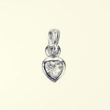 Jeweled Ivy Heart Pendant : S (White CZ)-ZOCALO.JAPAN