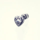 Jeweled Ivy Heart Stud : L ( White CZ)-ZOCALO.JAPAN