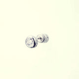 Jeweled Ivy Round Stud : M (White CZ)-ZOCALO.JAPAN