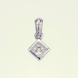 Jeweled Ivy Square Pendant : L (White CZ)-ZOCALO.JAPAN