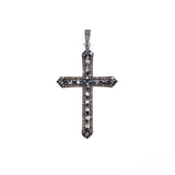 Marcasite Cross Pendant : S (Black CZ)-ZOCALO.JAPAN