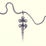 Bird Double Dorje Kartika Dagger (S) : Garnet / Rainbow Moonstone : Necklace Chain Set-ZOCALO.JAPAN