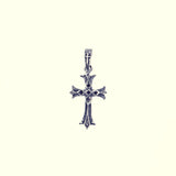 Cross on Cross Charm : (Black CZ)-ZOCALO.JAPAN
