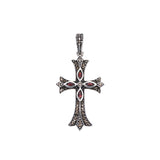 Cross on Cross Pendant : S (Garnet)-ZOCALO.JAPAN