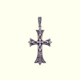 Cross on Cross Pendant : S (Garnet)-ZOCALO.JAPAN