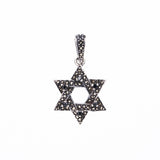 Jewish Star Pendant : S (Black CZ)-ZOCALO.JAPAN