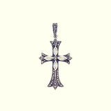 Cross on Cross Pendant : S (White CZ)-ZOCALO.JAPAN