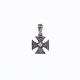 Malta Cross Charm : (White CZ)-ZOCALO.JAPAN