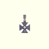 Malta Cross Charm : (White CZ)-ZOCALO.JAPAN