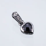 Jeweled Ivy Heart Pendant : L (Black CZ)-ZOCALO.JAPAN