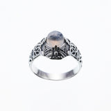 Islamic Round Ring : S (Rainbow Moonstone)-ZOCALO.JAPAN