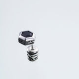 Jeweled Ivy Hexagon Stud : (Black CZ)-ZOCALO.JAPAN