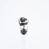 Jeweled Ivy Heart Stud : S (Black CZ)-ZOCALO.JAPAN