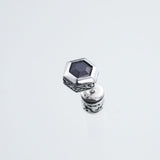 Jeweled Ivy Hexagon Stud : (Black CZ)-ZOCALO.JAPAN