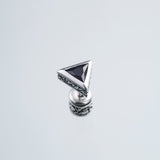 Jeweled Ivy Triangle Stud : (Black CZ)-ZOCALO.JAPAN