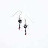 Jeweled Rose Hook Stud : (Garnet)-ZOCALO.JAPAN
