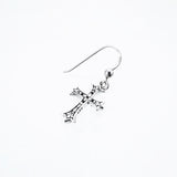 Cross on Cross Hook Earring : (White CZ)-ZOCALO.JAPAN