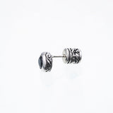 Jeweled Ivy Round Stud : M (Black CZ)-ZOCALO.JAPAN