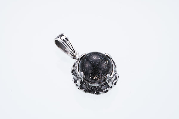 Islamic Round : Black Rutilated Quartz