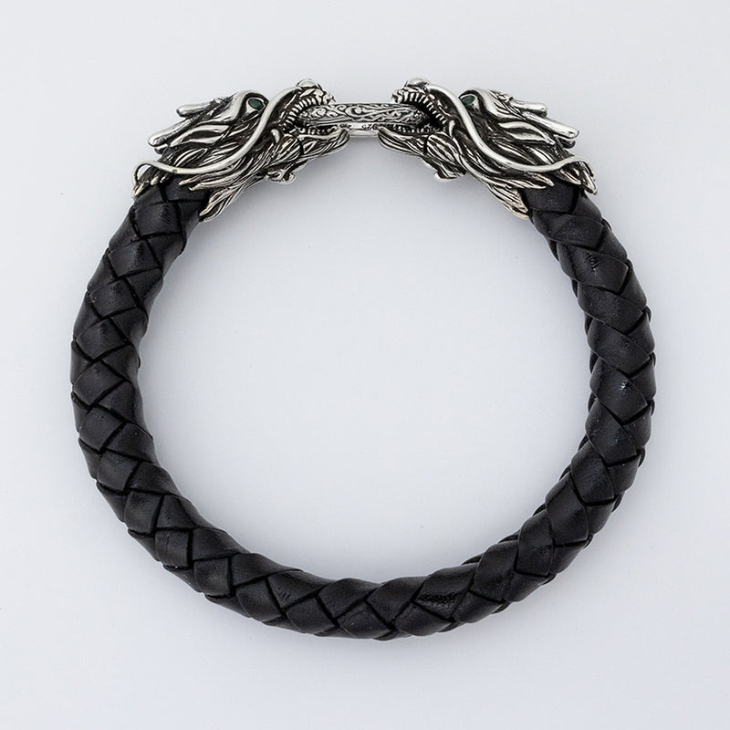 仮 Dragon Braided Leather Bracelet-ZOCALO.JAPAN