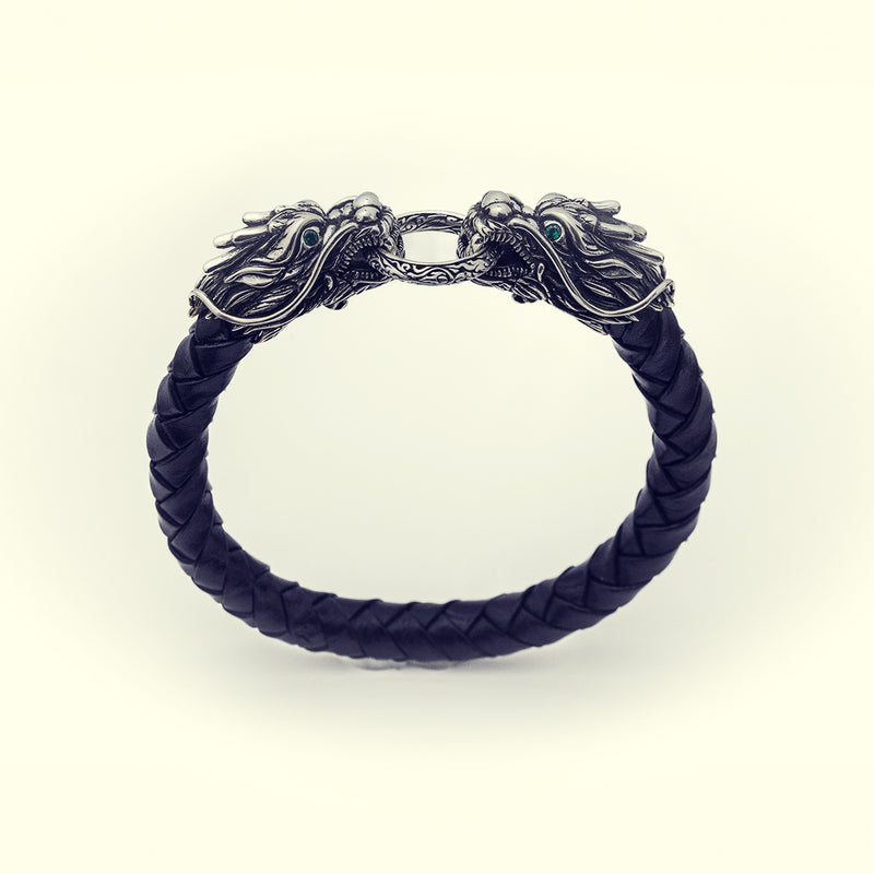 Dragon Braided Leather Bracelet-ZOCALO.JAPAN