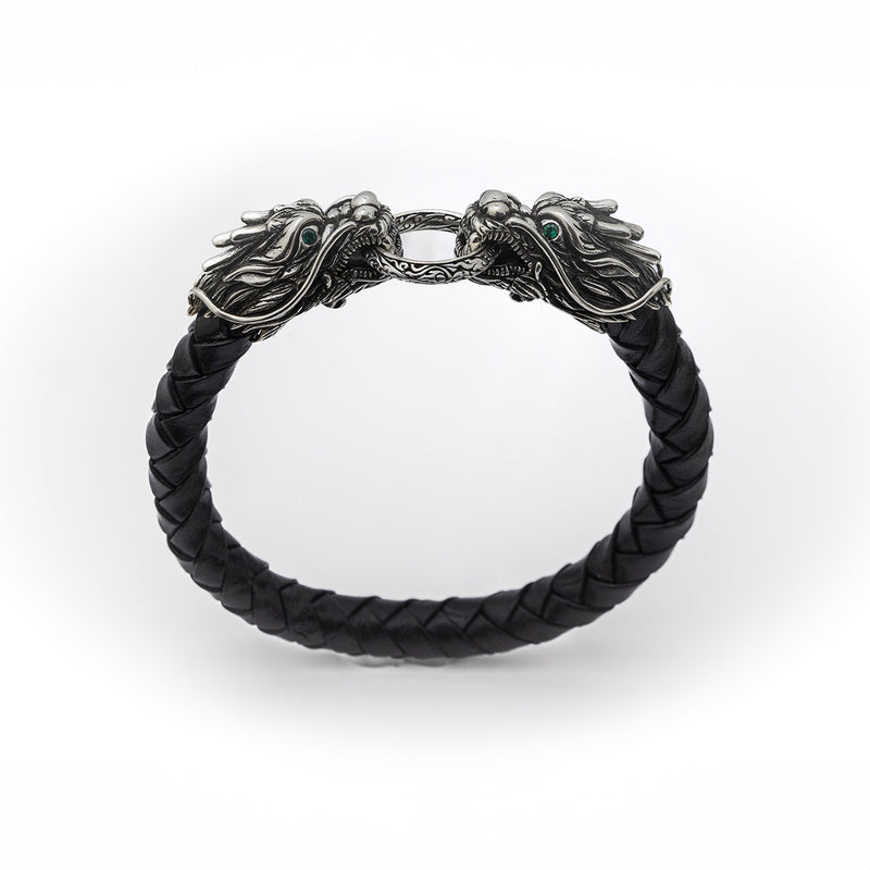 Dragon Braided Leather Bracelet-ZOCALO.JAPAN
