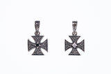 Malta Cross Charm : (White CZ)-ZOCALO.JAPAN