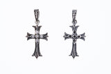 Cross on Cross Charm : (Black CZ)-ZOCALO.JAPAN