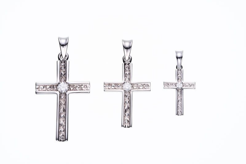 Trench Cross Pendant : L (White Finish)-ZOCALO.JAPAN