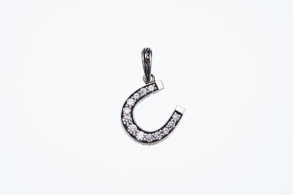 Horse Shoe Charm : (White CZ)-ZOCALO.JAPAN