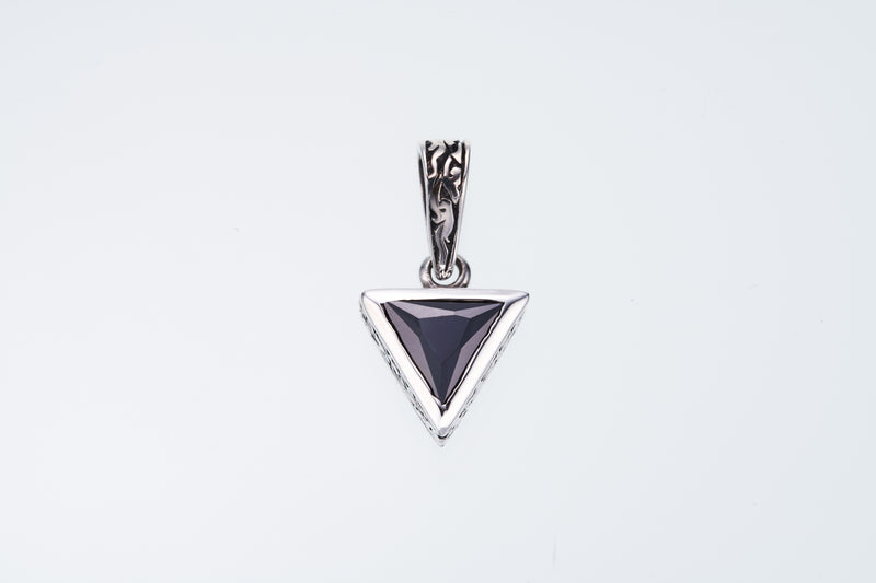 Jeweled Ivy Triangle Pendant : (Black CZ)-ZOCALO.JAPAN